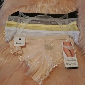 NEW Rene Rofe 5 pack cheeky tangas panties size sm